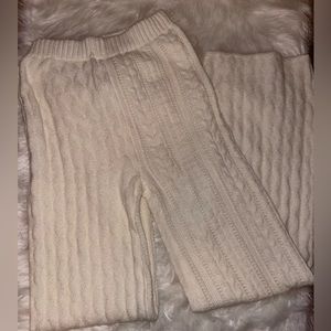 Pretty little things knitted pants, size small cream color, long super stretchy!